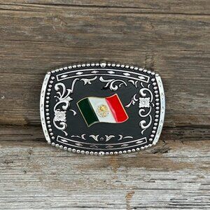 Mexico Flag Design Belt Buckle
